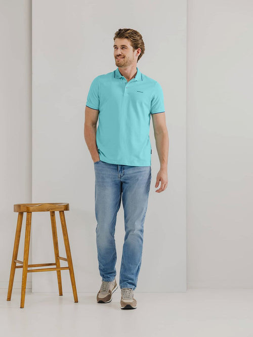 State of Art poloshirt piqué lichtblauw