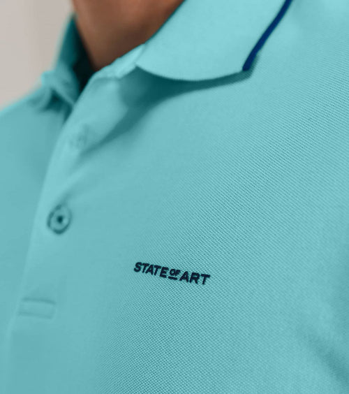 State of Art poloshirt piqué lichtblauw