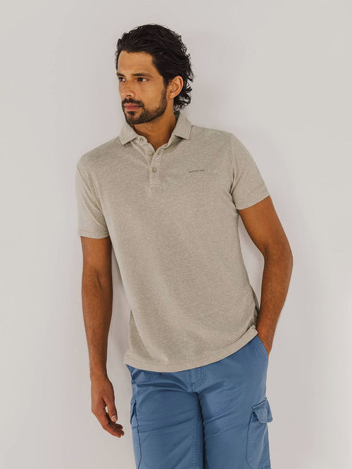 State of Art poloshirt piqué melange beige