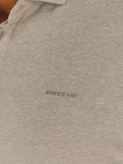 State of Art poloshirt piqué melange beige
