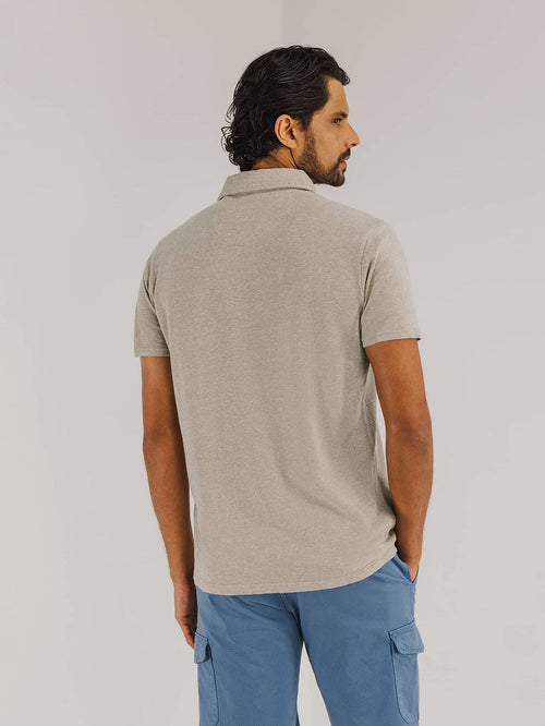 State of Art poloshirt piqué melange beige