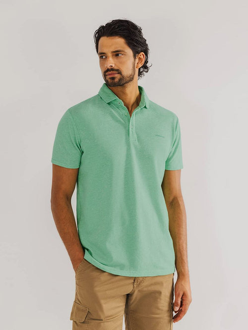 State of Art poloshirt piqué melange groen