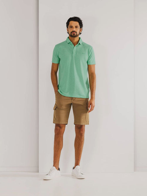State of Art poloshirt piqué melange groen