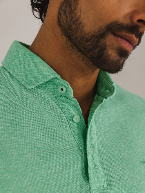 State of Art poloshirt piqué melange groen