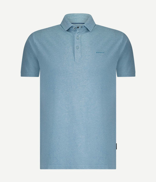 State of Art poloshirt piqué melange lichtblauw