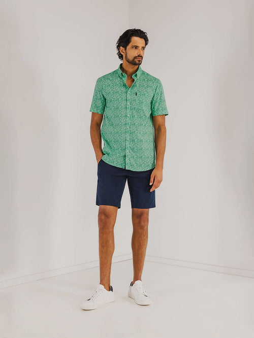 State of Art short sleeve overhemd leafs groen | Regular-fit