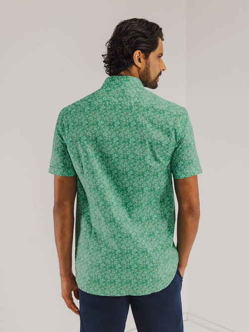 State of Art short sleeve overhemd leafs groen | Regular-fit
