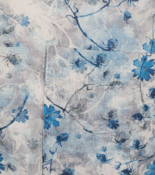 State of Art short sleeve overhemd print bloem blauw | Regular-fit