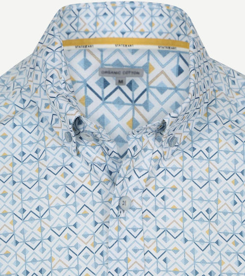 State of Art short sleeve overhemd print lichtblauw | Regular-fit