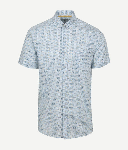 State of Art short sleeve overhemd print lichtblauw | Regular-fit