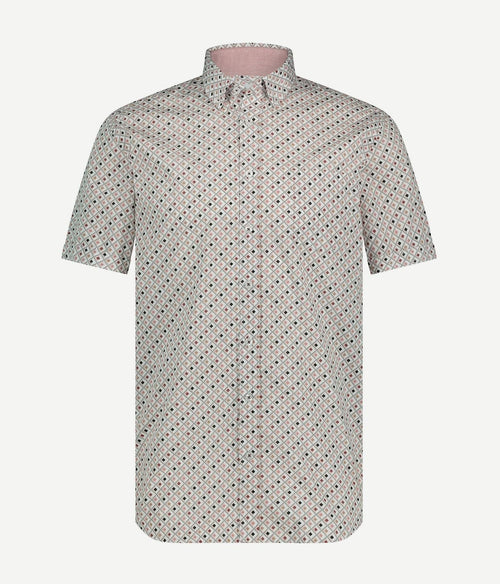State of Art short sleeve overhemd print roze | Regular-fit