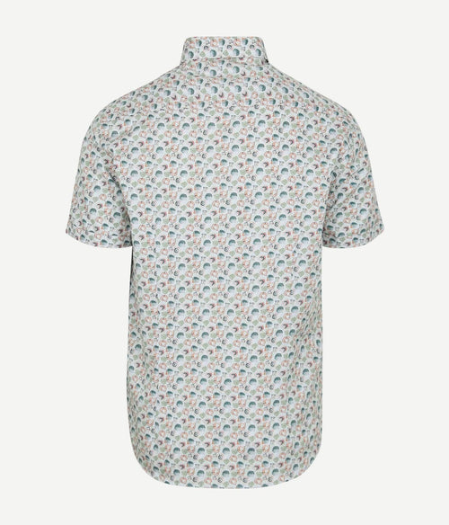 State of Art short sleeve overhemd print twill lichtblauw | Regular-fit