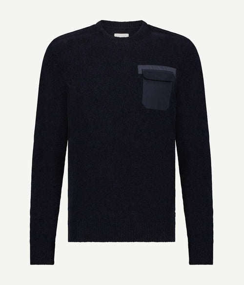 State of Art trui borstzak donkerblauw | Regular-fit