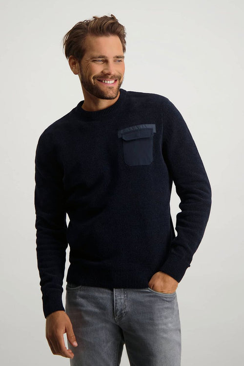 State of Art trui borstzak donkerblauw | Regular-fit