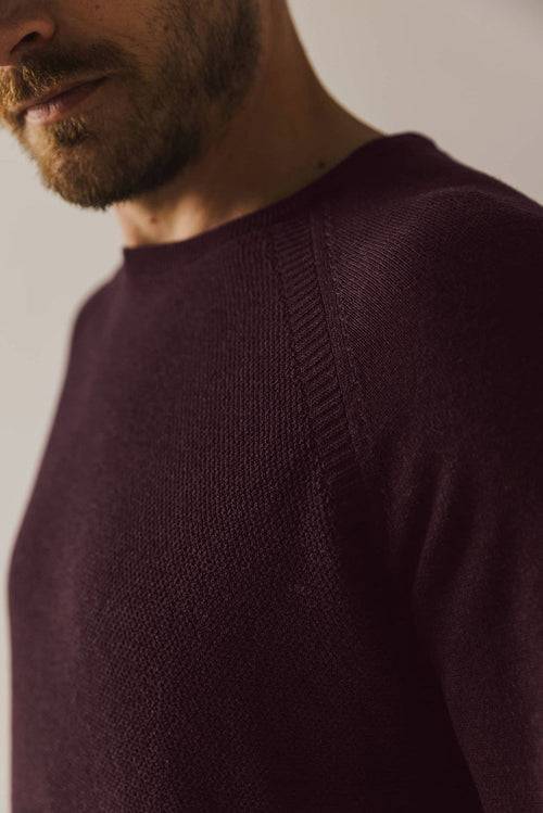 State of Art trui structure contrast bordeaux | Regular-fit