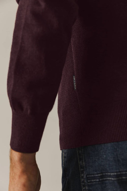 State of Art trui structure contrast bordeaux | Regular-fit