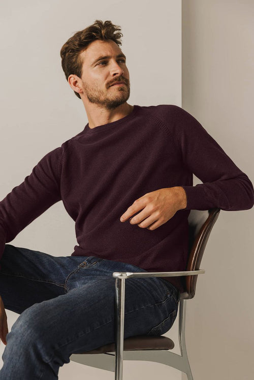 State of Art trui structure contrast bordeaux | Regular-fit