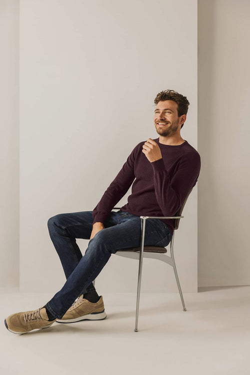 State of Art trui structure contrast bordeaux | Regular-fit