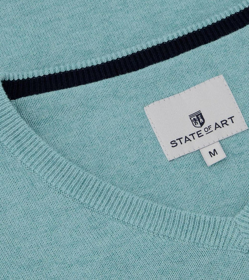 State of Art trui v-hals azuurblauw | Regular-fit