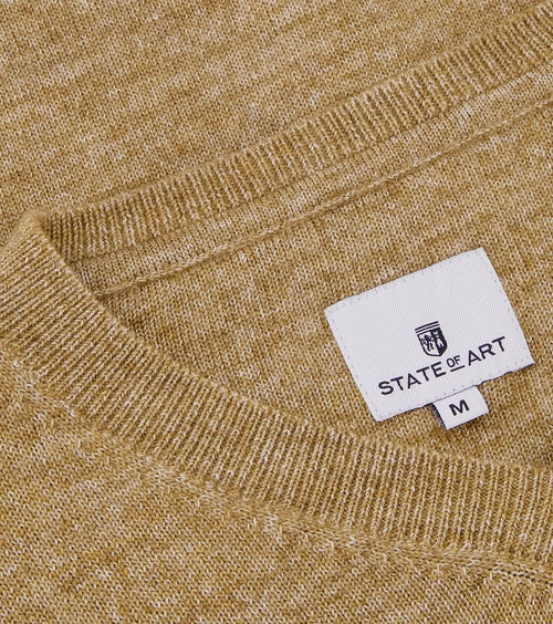 State of Art trui v-hals beige melange | Regular-fit