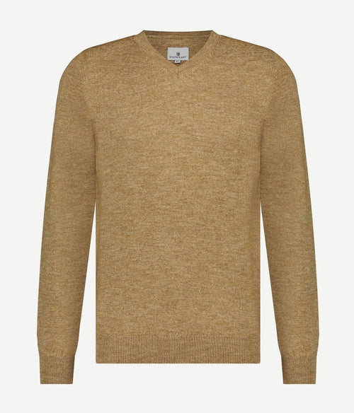 State of Art trui v-hals beige melange | Regular-fit