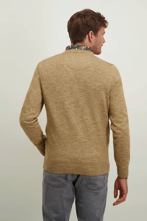 State of Art trui v-hals beige melange | Regular-fit
