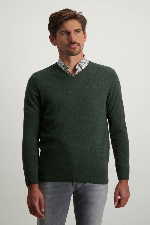 State of Art trui v-hals mosgroen | Regular-fit