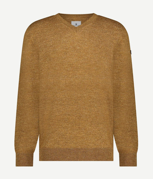 State of Art trui v-hals oranje melange | Regular-fit