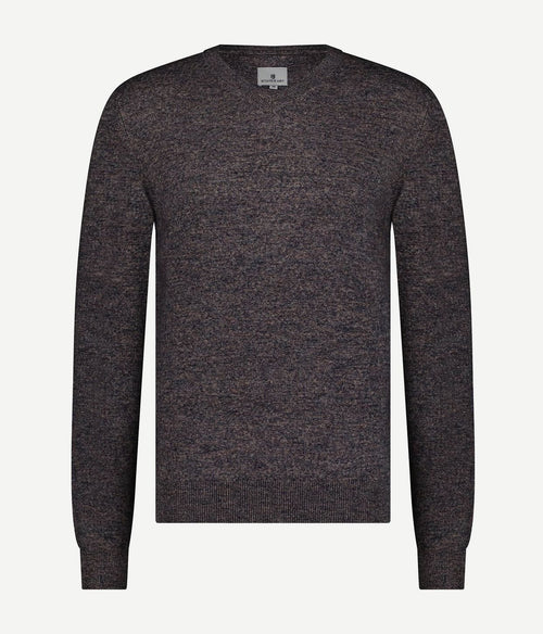 State of Art trui v-hals paars melange | Regular-fit
