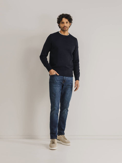 State of Art trui wol blend donkerblauw | Regular-fit