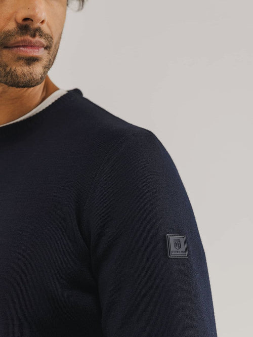 State of Art trui wol blend donkerblauw | Regular-fit