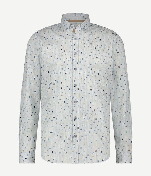 State of Art twill overhemd print lichtblauw | Regular-fit