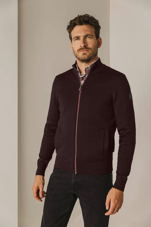 State of Art vest fine contrast wolblend bordeaux | Regular-fit