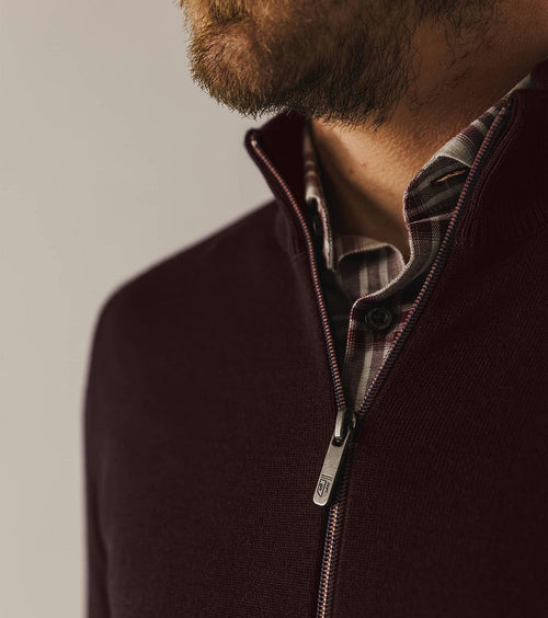 State of Art vest fine contrast wolblend bordeaux | Regular-fit