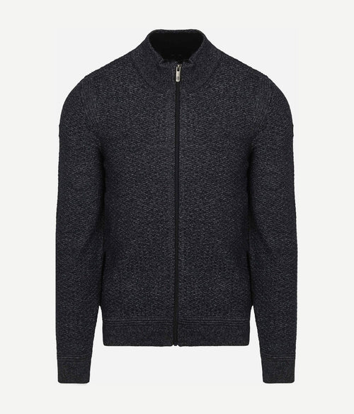 State of Art vest structure melange donkerblauw | Regular-fit