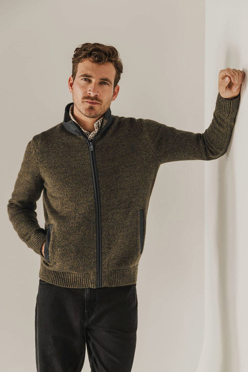 State of Art vest zip structuur bruin | Regular-fit