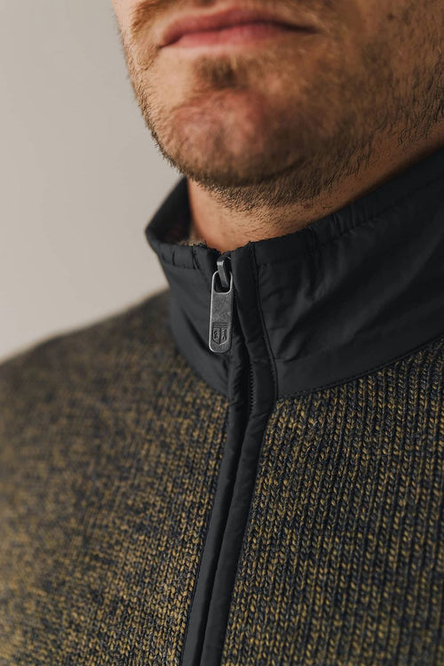 State of Art vest zip structuur bruin | Regular-fit