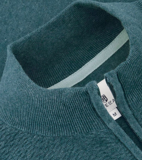 State of Art vest zip structuur petrol groen | Regular-fit