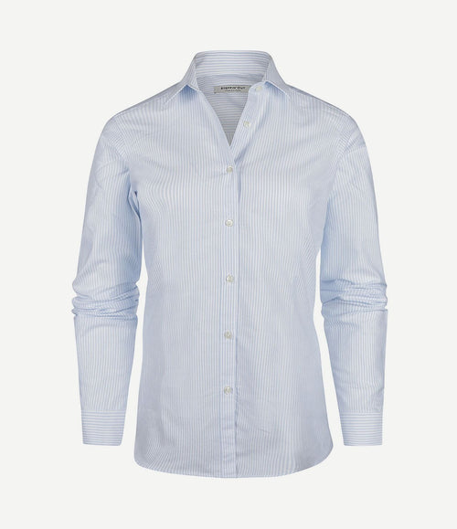 Blouse lauren Oxford gestreept light blue