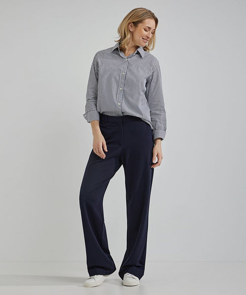 Steppin' Out blouse sara poplin streep blauw | Regular-fit