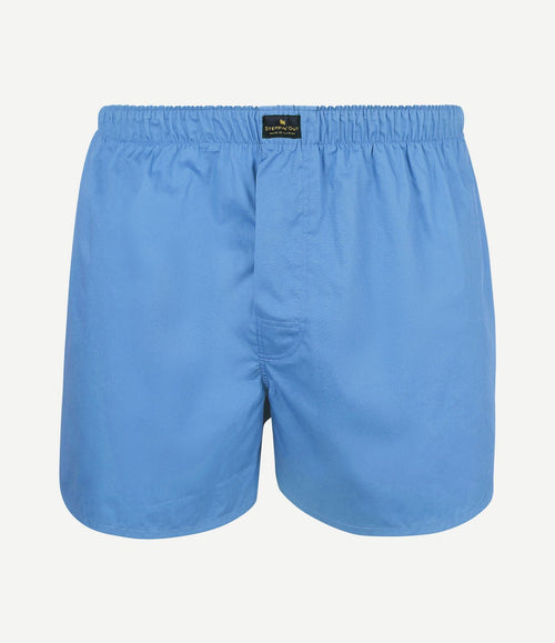 Boxer mid blue poplin