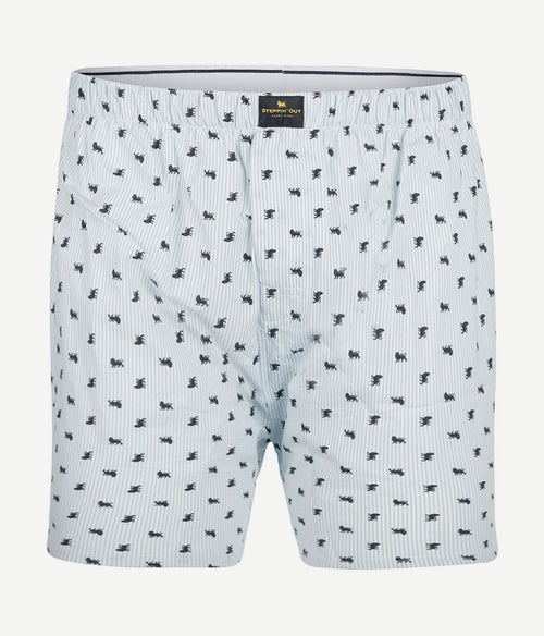 Steppin' Out boxershort poplin print lichtblauw