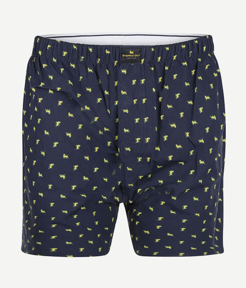 Steppin' Out boxershort poplin print donkerblauw