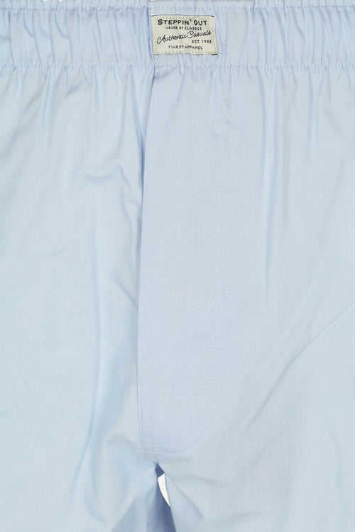 Steppin' Out boxershort poplin solid licht blauw