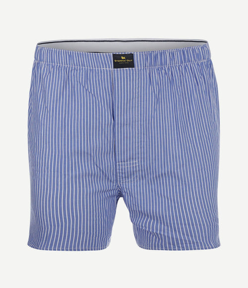 Boxershort poplin streep blauw