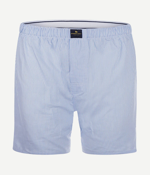 Boxershort poplin strepen lichtblauw
