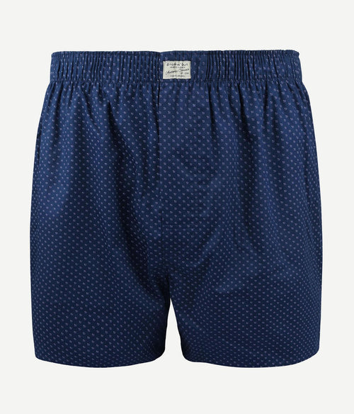 Boxershort print donkerblauw