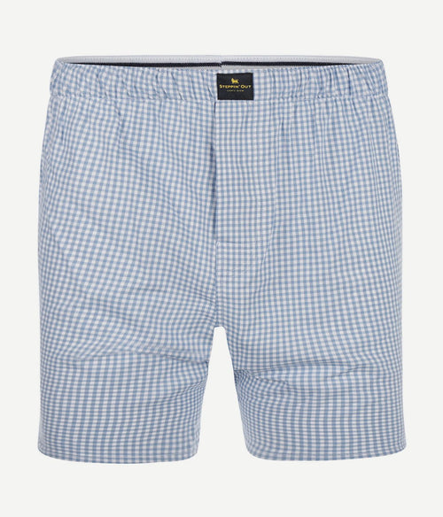 Steppin' Out boxershort ruit lichtblauw