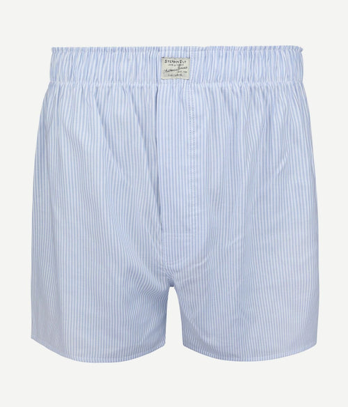 Steppin' Out boxershort striped Oxford blauw
