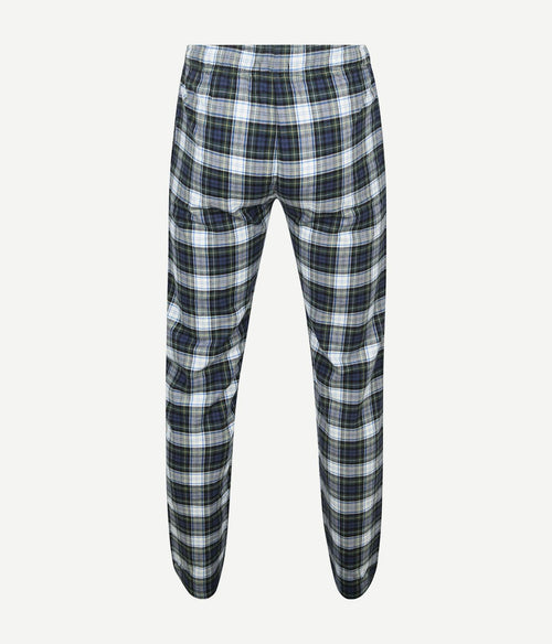 Loungebroek ruit blauw en groen
